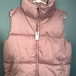 NWT- Women's L TALL Dusty Pink Puffer Vest